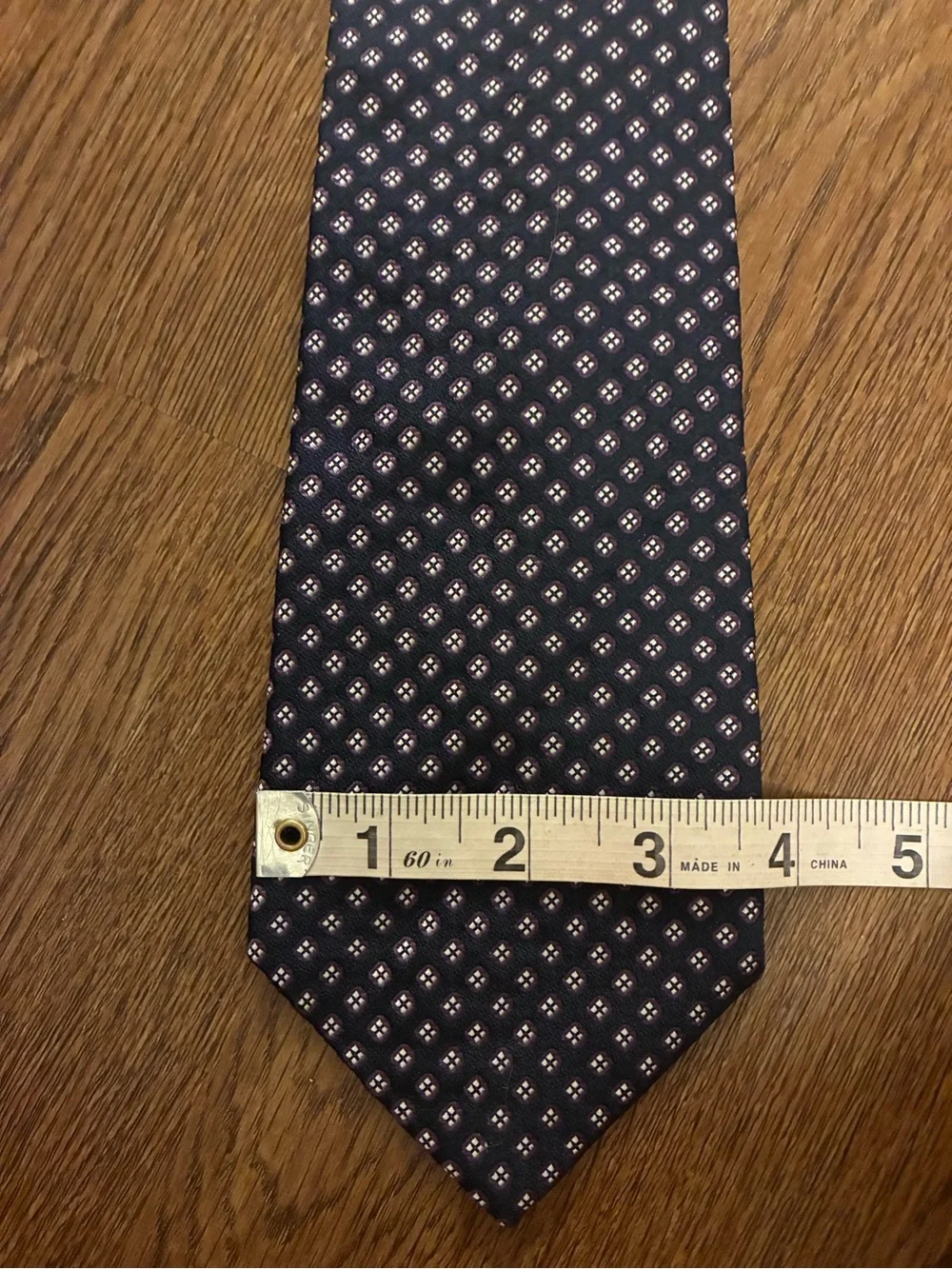 J. Crew Silk Navy, Purple, & White Diamond Tie - Handmade